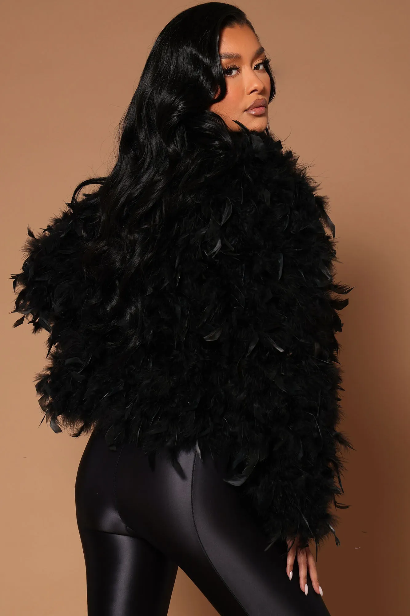 Abigail Feather Jacket - Black