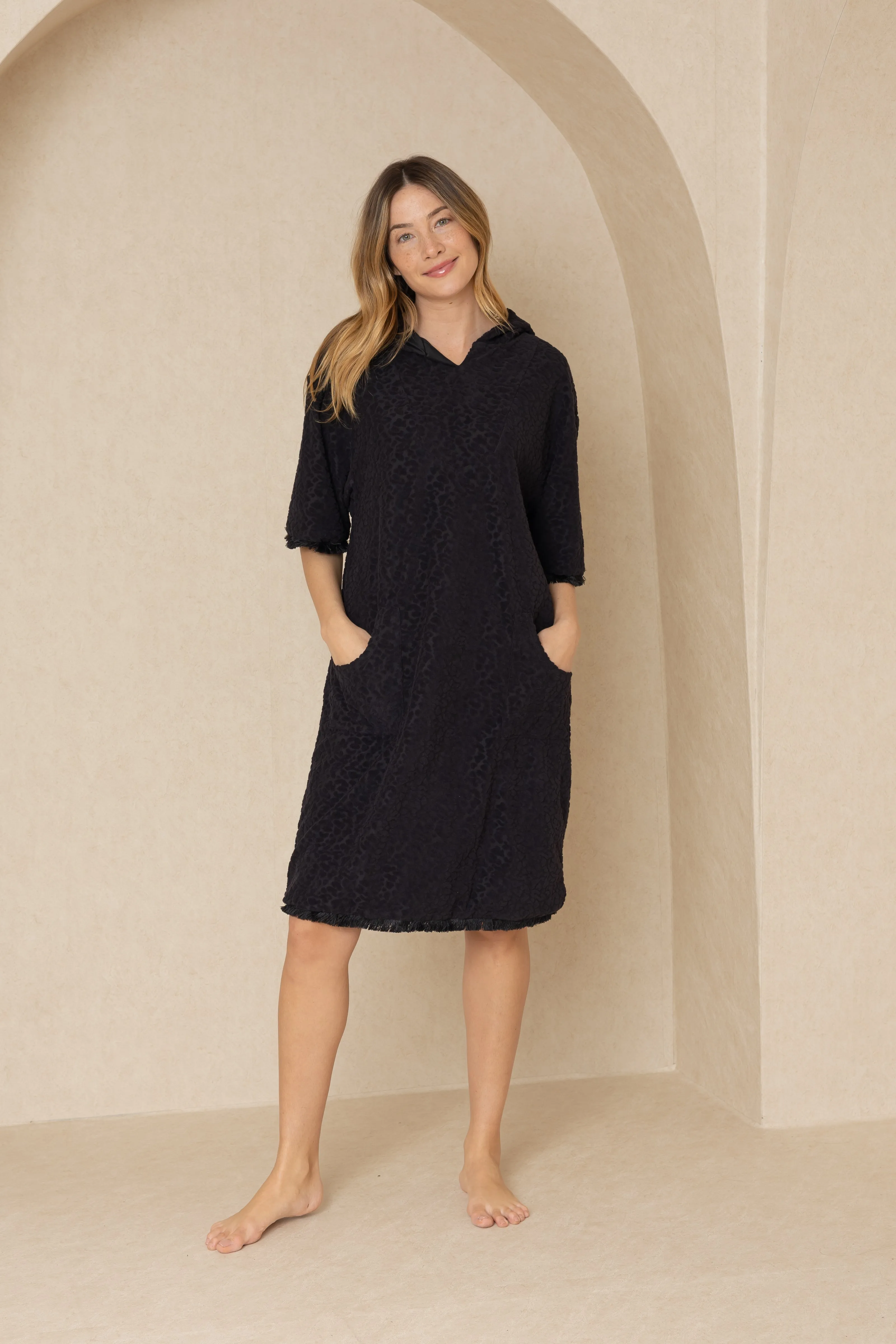 Black Terry Robe Dress