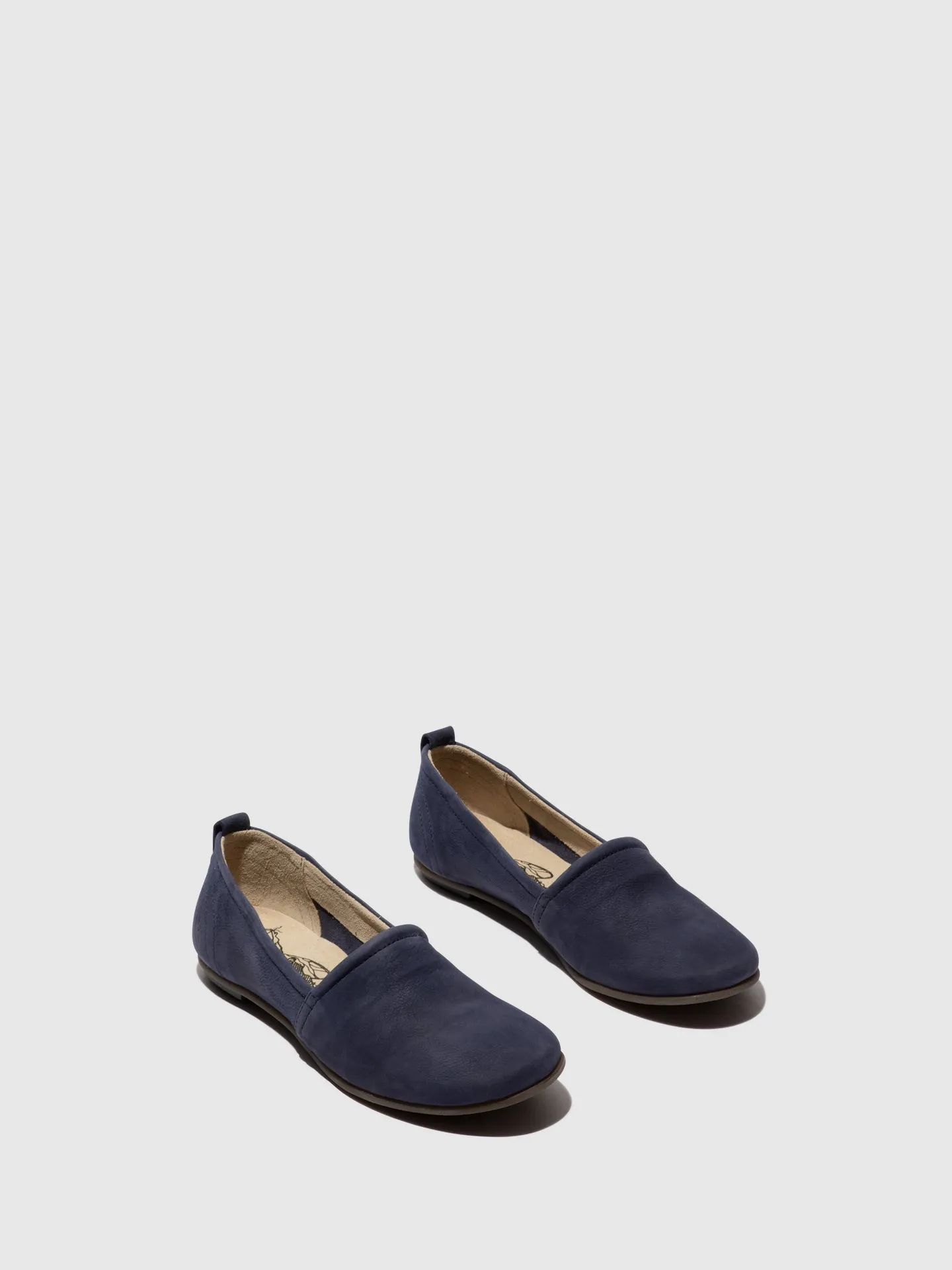 Blue Round Toe Ballerinas