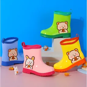 Botas kawaii impermeables de PVC antideslizantes para niños y niñas