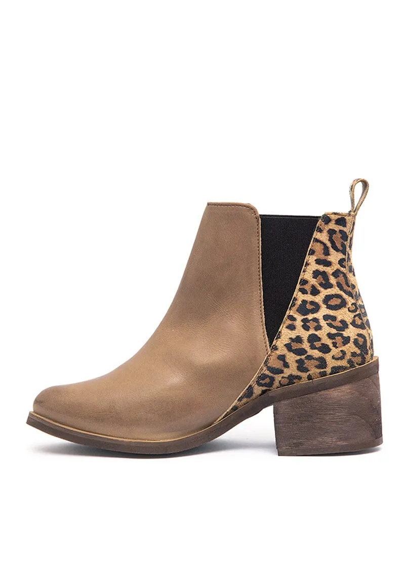 Taupe Print Womens Boots - Suiriri Botin