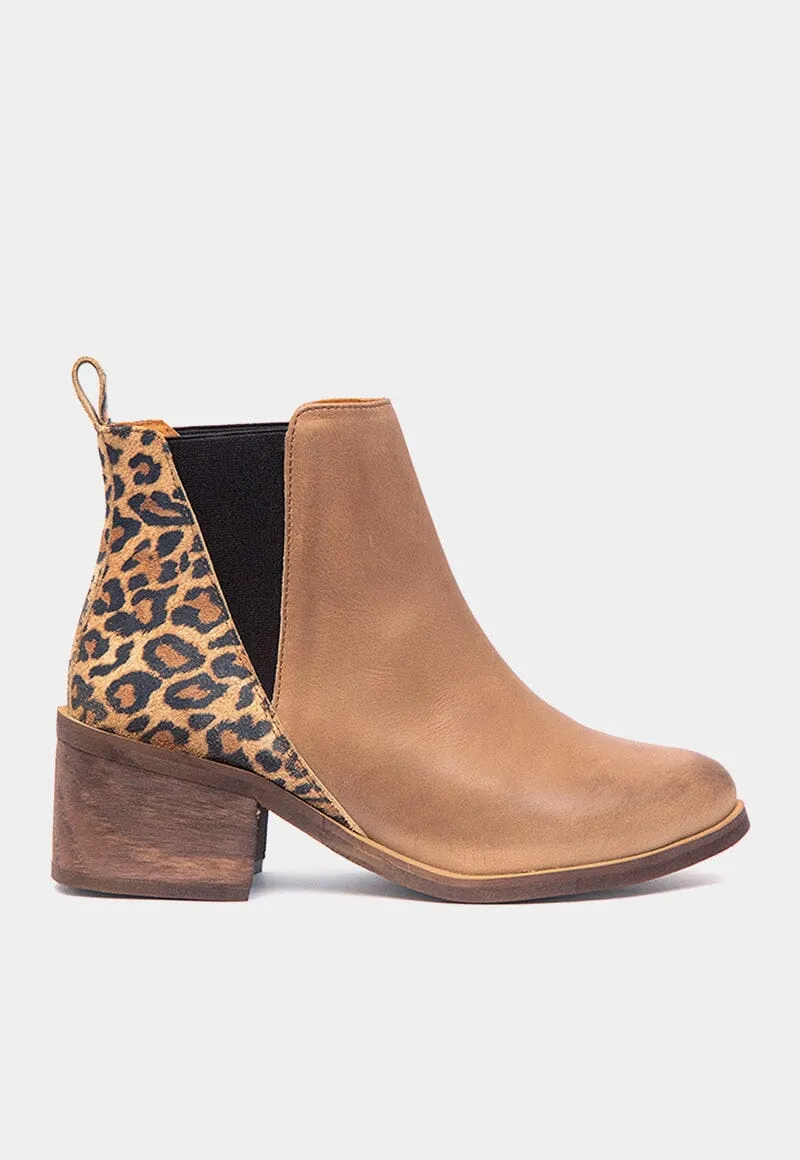 Taupe Print Womens Boots - Suiriri Botin