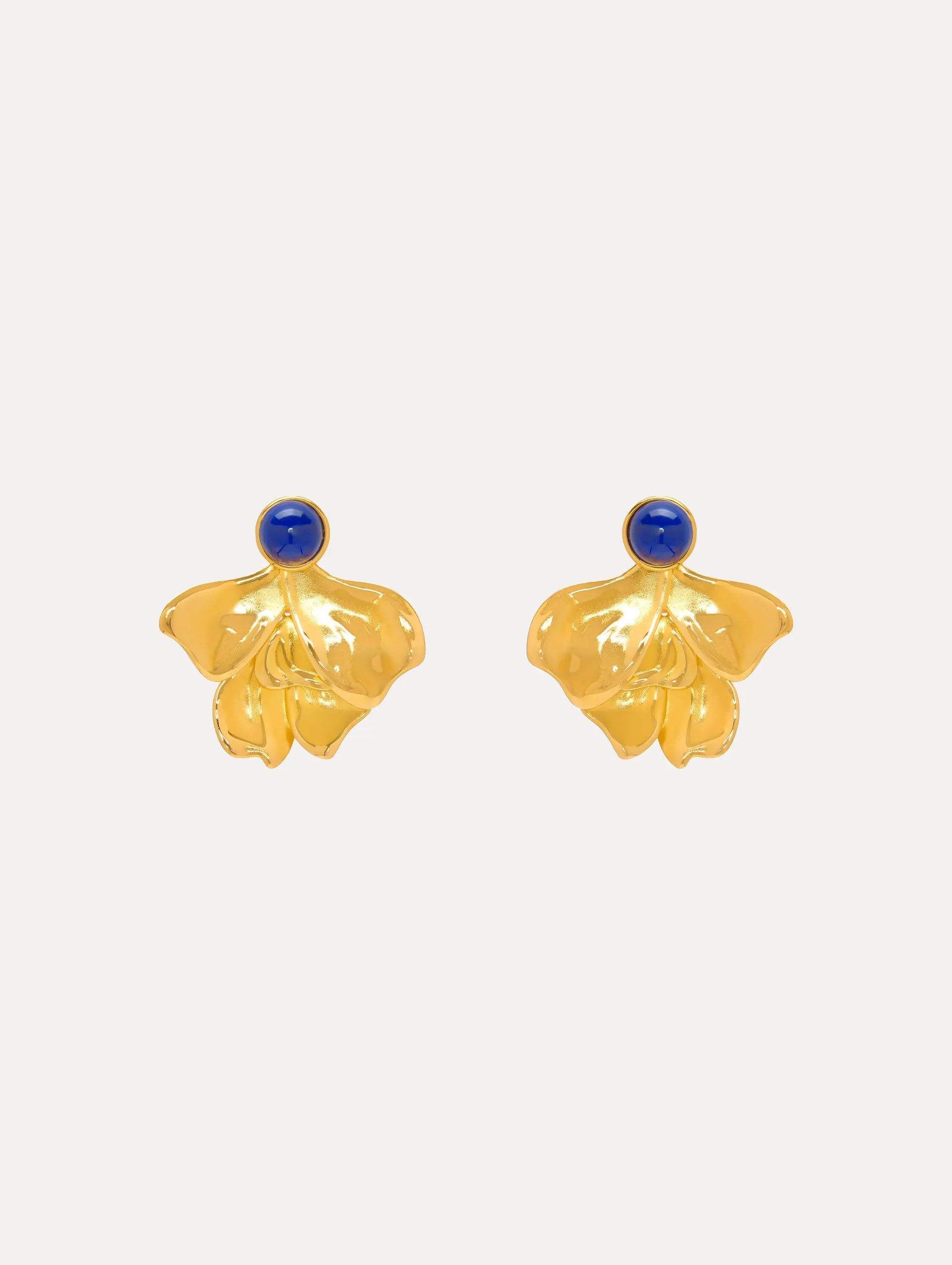 Cabochon Petal Clip-On Earrings