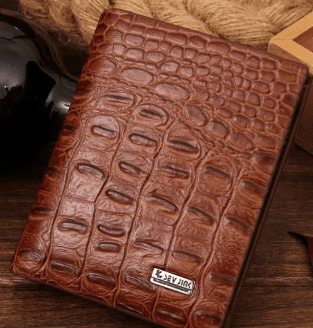 Carteira Duplo Leather em Couro de Crocodilo