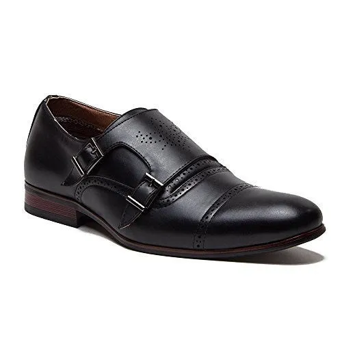 Ferro Aldo Men's 19396 Cap Toe Monk Strap Loafers Dress Shoes