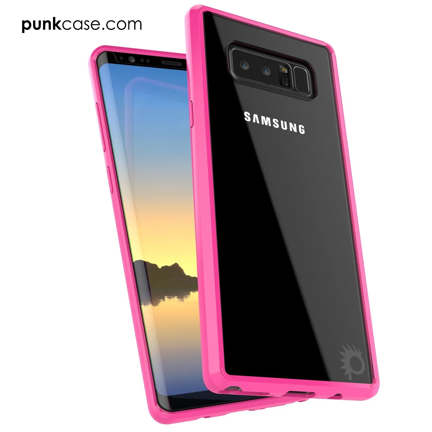 Galaxy Note 8 Screen Protector W/ Anti-Shock Proof Slim Case [Pink]