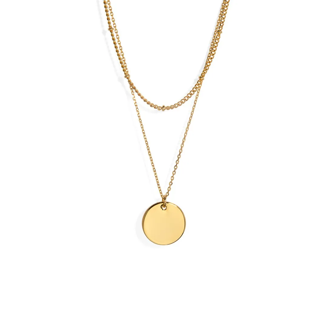 GOLDEN DISC DUAL NECKLACE