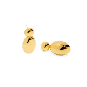 GOLDEN OVAL DROP EARRINGS