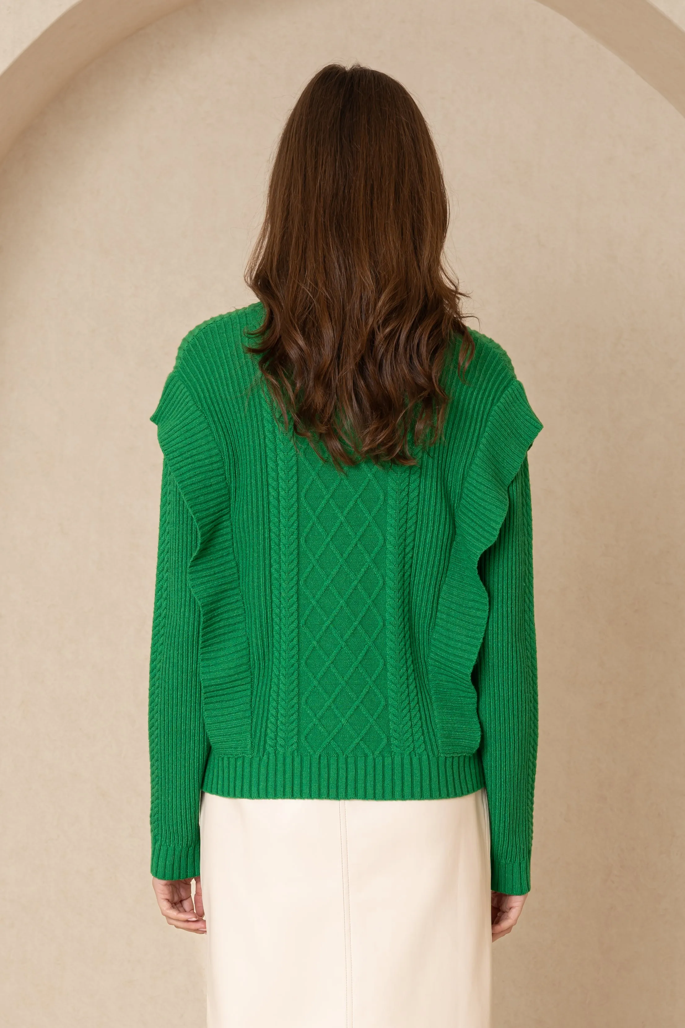 Green Tri Knit Sweater