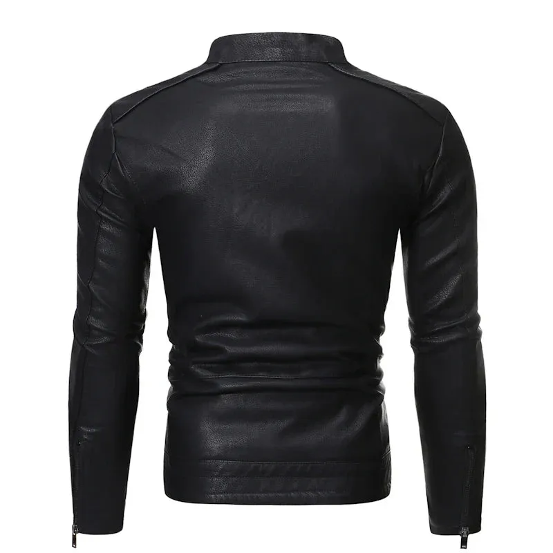 Jaqueta De Couro Masculina Slim Elegancy