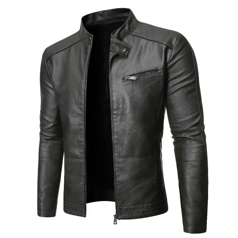 Jaqueta De Couro Masculina Slim Elegancy