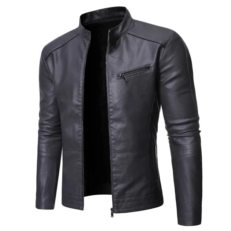 Jaqueta De Couro Masculina Slim Elegancy