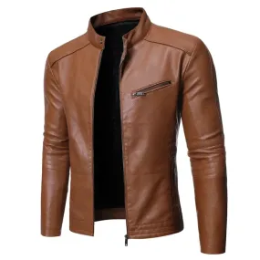 Jaqueta De Couro Masculina Slim Elegancy