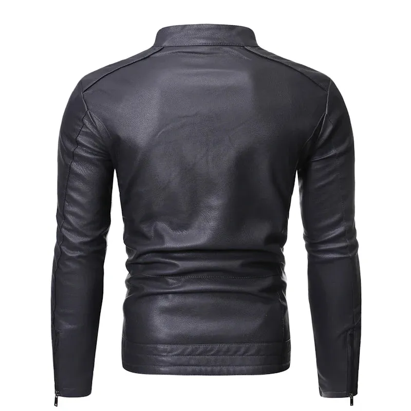 Jaqueta De Couro Masculina Slim Elegancy