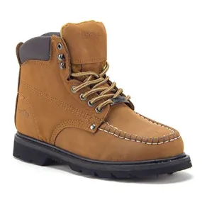 Jazamé Men's Tall Leather Moc Toe Outdoor Logger Construction Safety Work Boots