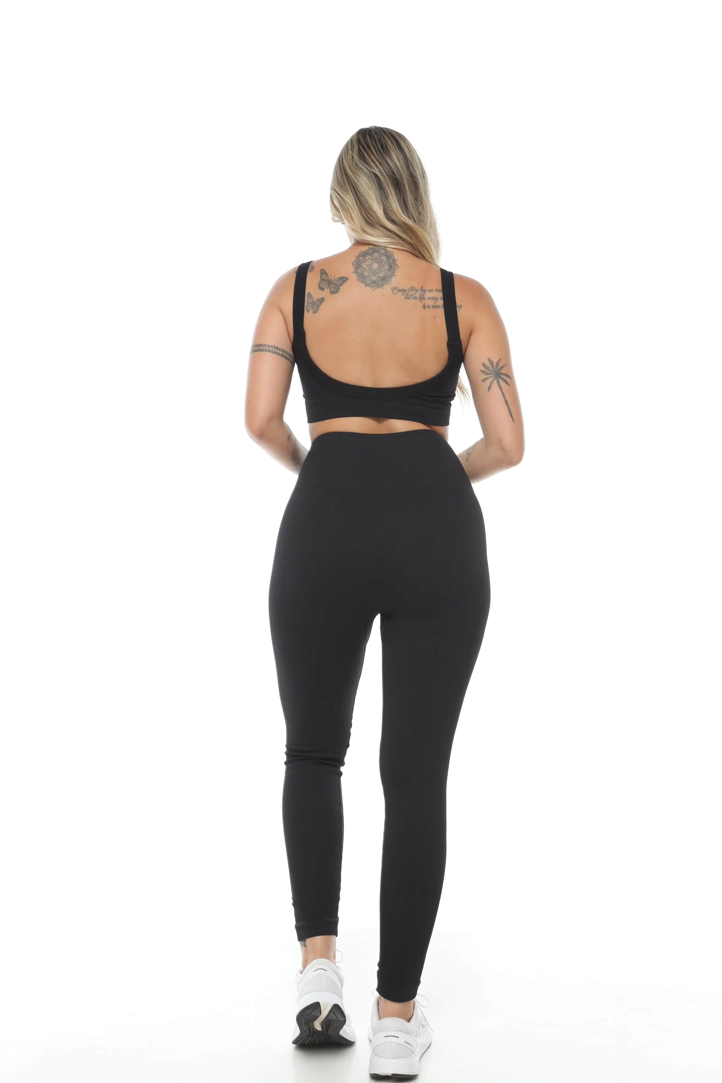 Legging seamless en rib con textura