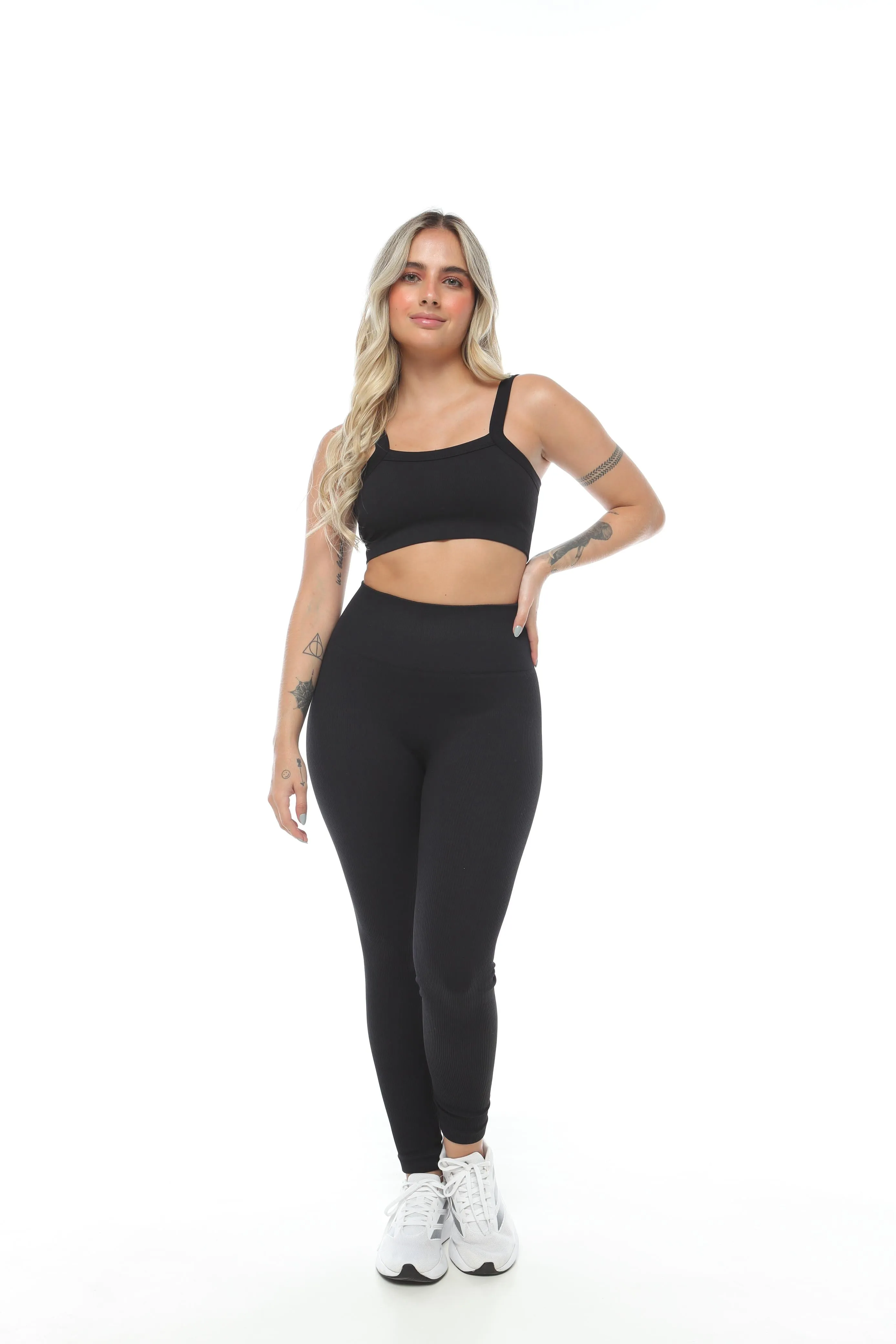 Legging seamless en rib con textura