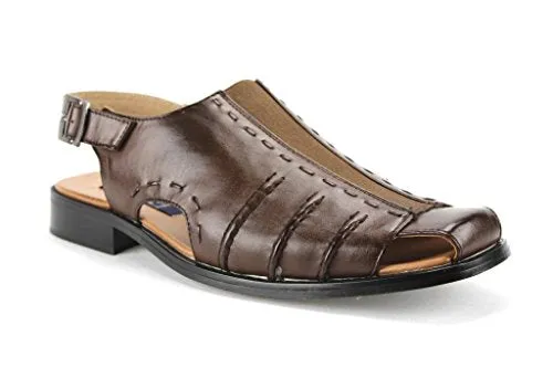 Men's 33225 Leather Lined Sling Back Covered Toe Dress Sandals