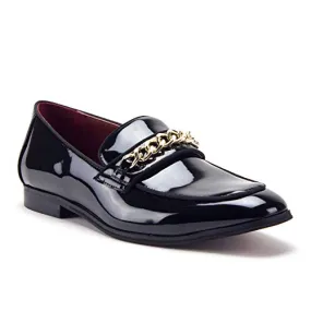 Men's 86214 Classic Black Patent Leather Formal Loafers, Oxfords Dress Shoes