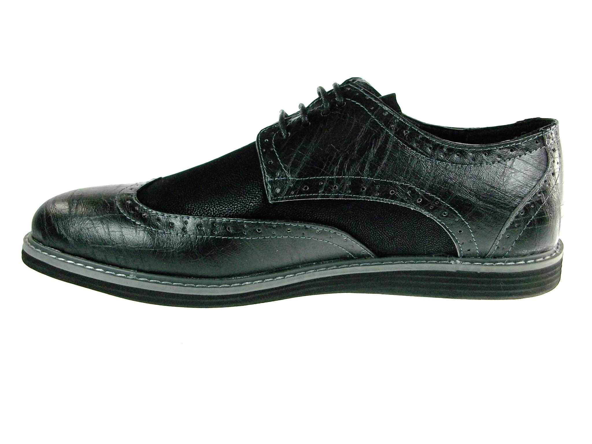 Men's Banker Wing Tip Lace Up Oxfords Dress Shoes