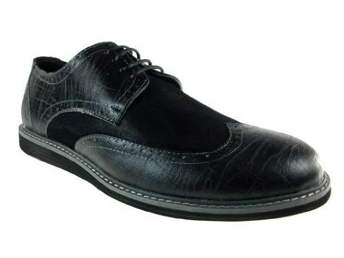 Men's Banker Wing Tip Lace Up Oxfords Dress Shoes