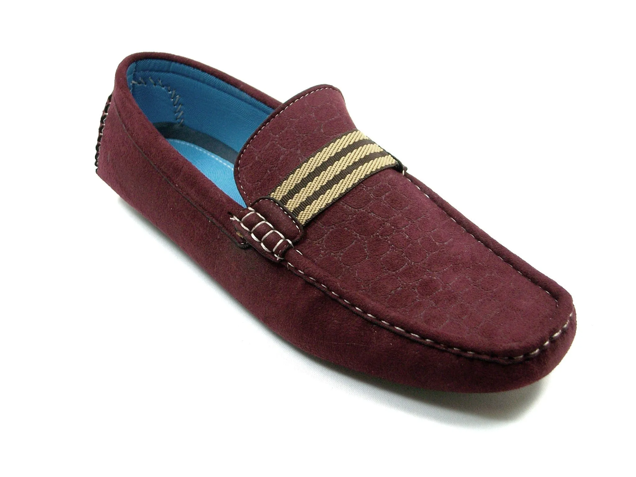 Mens Bravo Moccasin Driver Slip On Casual Loafers MOC-1 Red