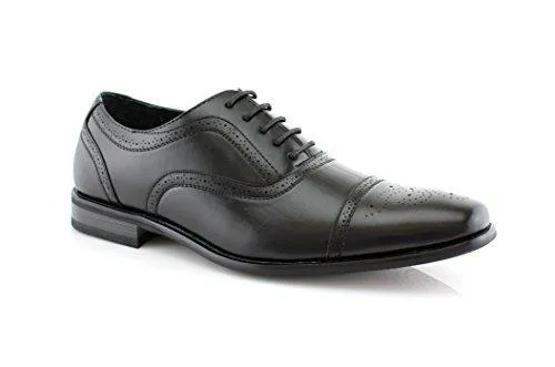 Men's M-19006 Lace Up Leather Lining Cap Toe Oxford Dress Shoes