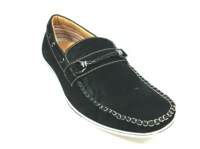 Mens Polar Fox Boat Suedette Moccasin Casual Loafers Shoes 30218 Black-377