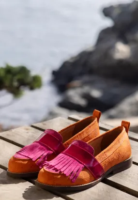 Mocasin Mujer / Acapulco Fucsia Naranjo