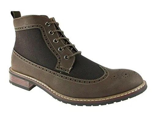 New Men's 806278A Denim Perforated  Wing Tip Dress Boots