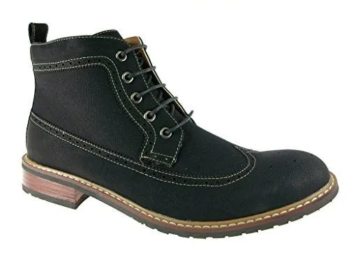 New Men's 806278A Denim Perforated  Wing Tip Dress Boots