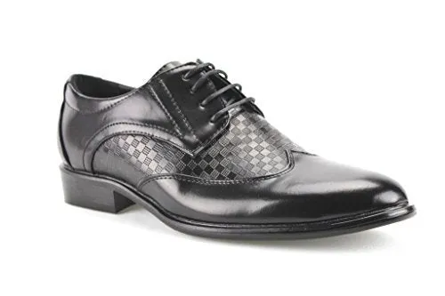 New Men's W2015-6 Checkered Wing Tip Oxford Shoes