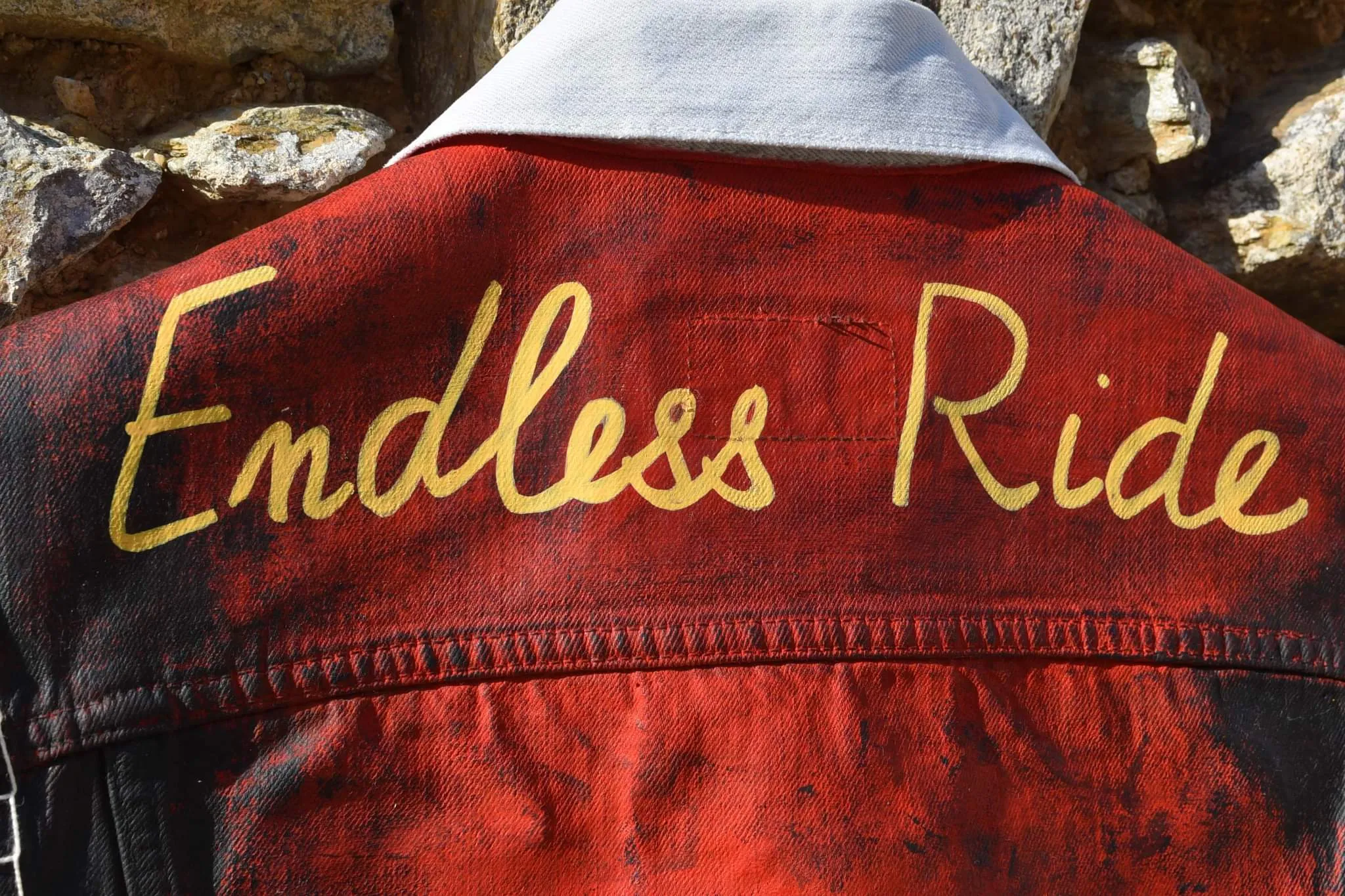 "ENDLESS RIDE" Handpainted Levi's Jacket/ veste peinte à la main