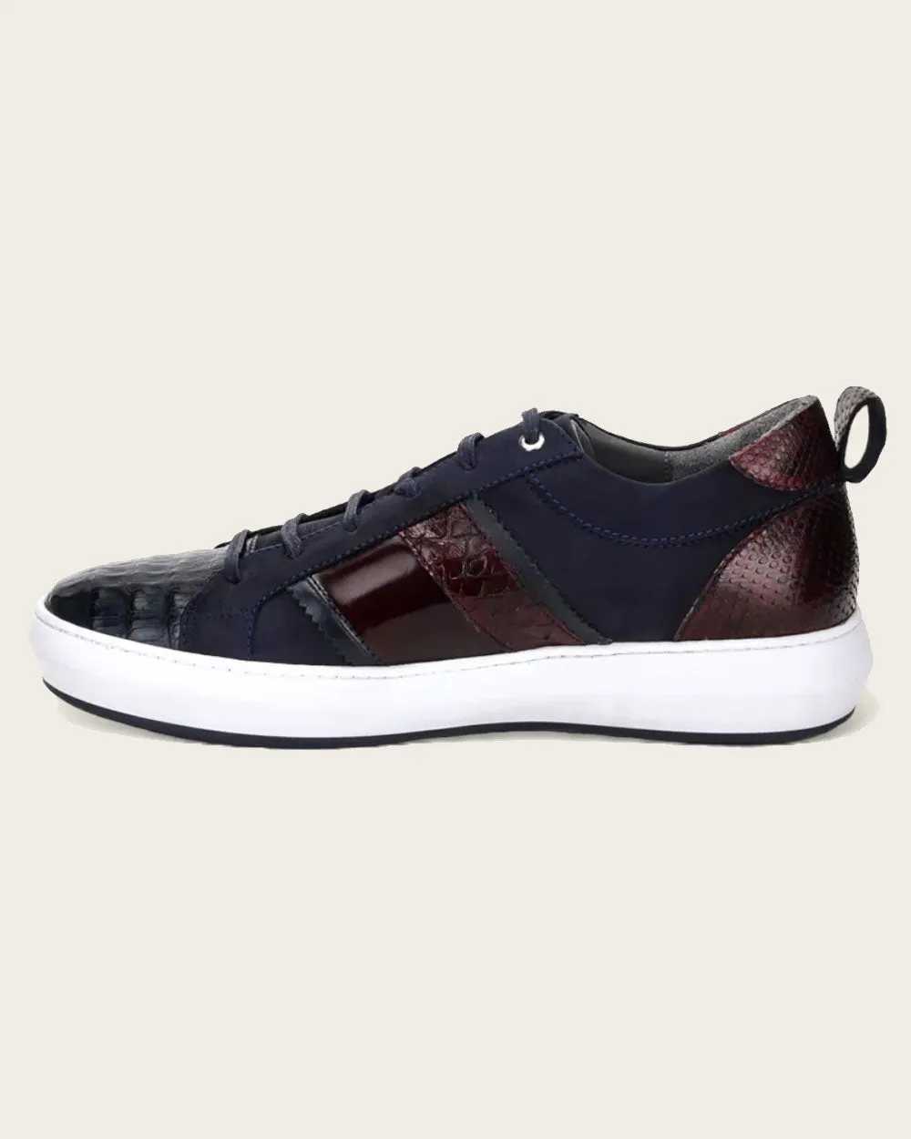 Sneakers navy exotic leather