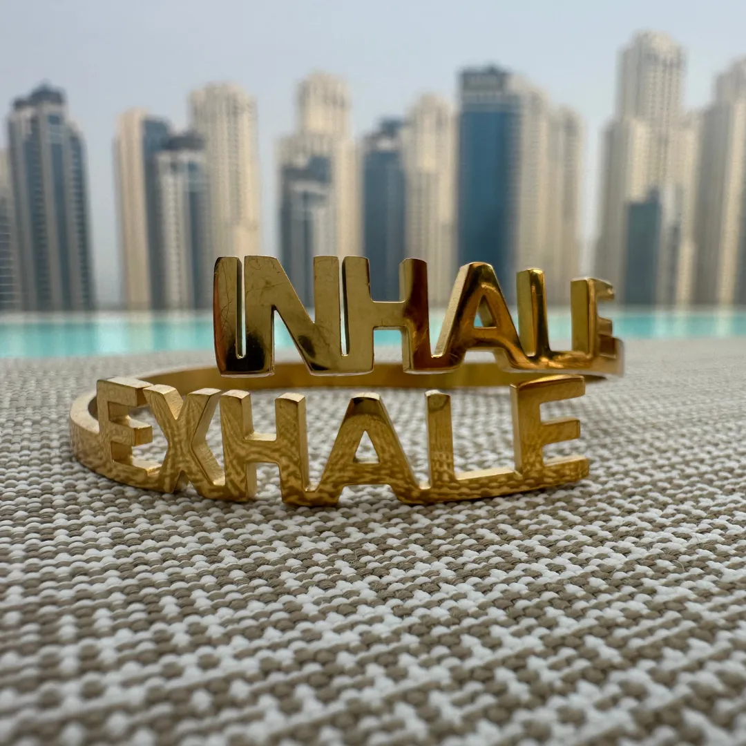 Inhale Exhale Inspirational Quote Cuff Armband