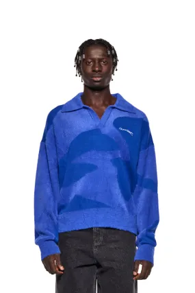 Synergy Glitched Fuzzy Polo Blue