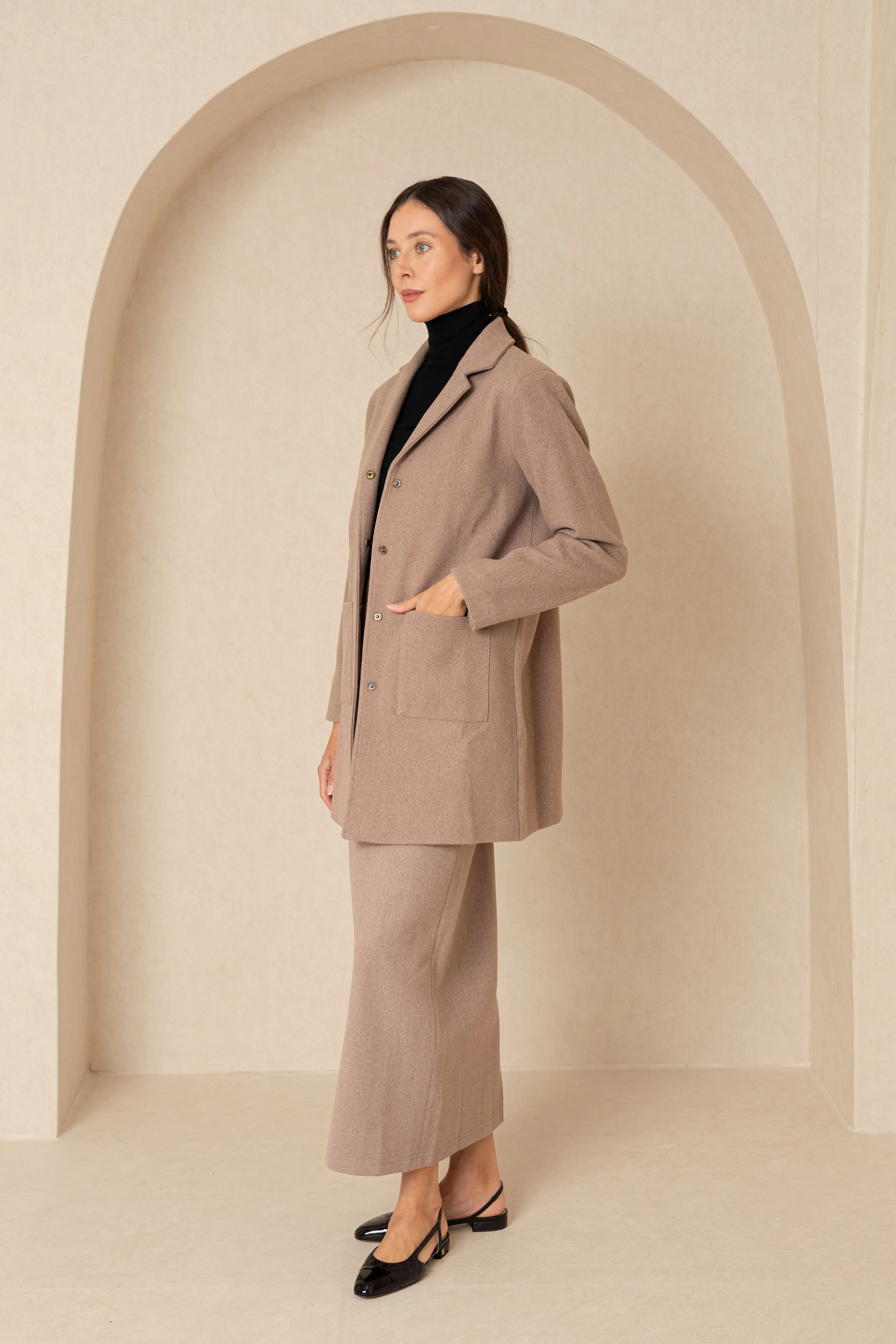 Taupe Wool Coat