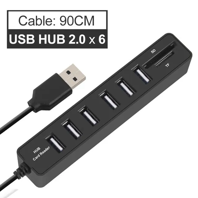 USB Hub 3.0 Multi USB 3.0 Hub USB Splitter High Speed 3 / 6 Ports Hab TF SD Card Reader All In One For PC Computer Accessories