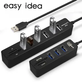 USB Hub 3.0 Multi USB 3.0 Hub USB Splitter High Speed 3 / 6 Ports Hab TF SD Card Reader All In One For PC Computer Accessories