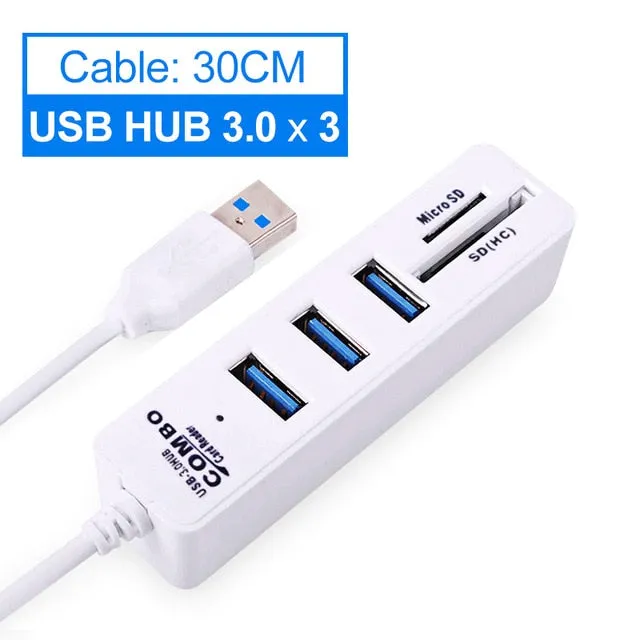 USB Hub 3.0 Multi USB 3.0 Hub USB Splitter High Speed 3 / 6 Ports Hab TF SD Card Reader All In One For PC Computer Accessories