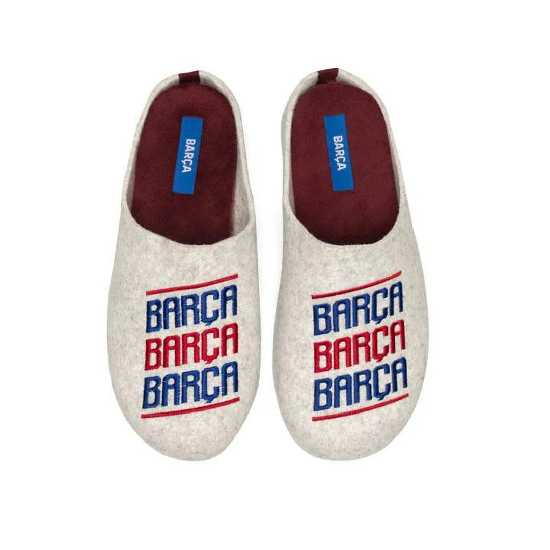 Zapatillas FC Barcelona Gris Barça Letras