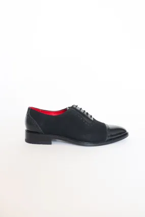 Elegant Black Leather Mens Baggio Dress Shoe - Style: LUZ 5009